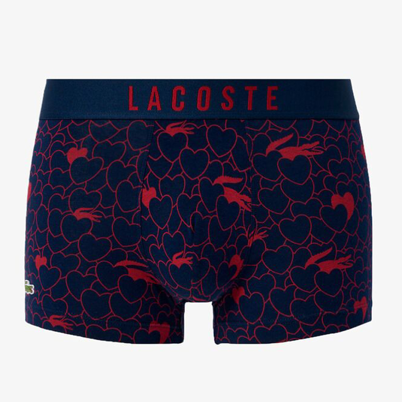 LACOSTE バレンタインハートモチーフトランクショーツ ネイビーブルー