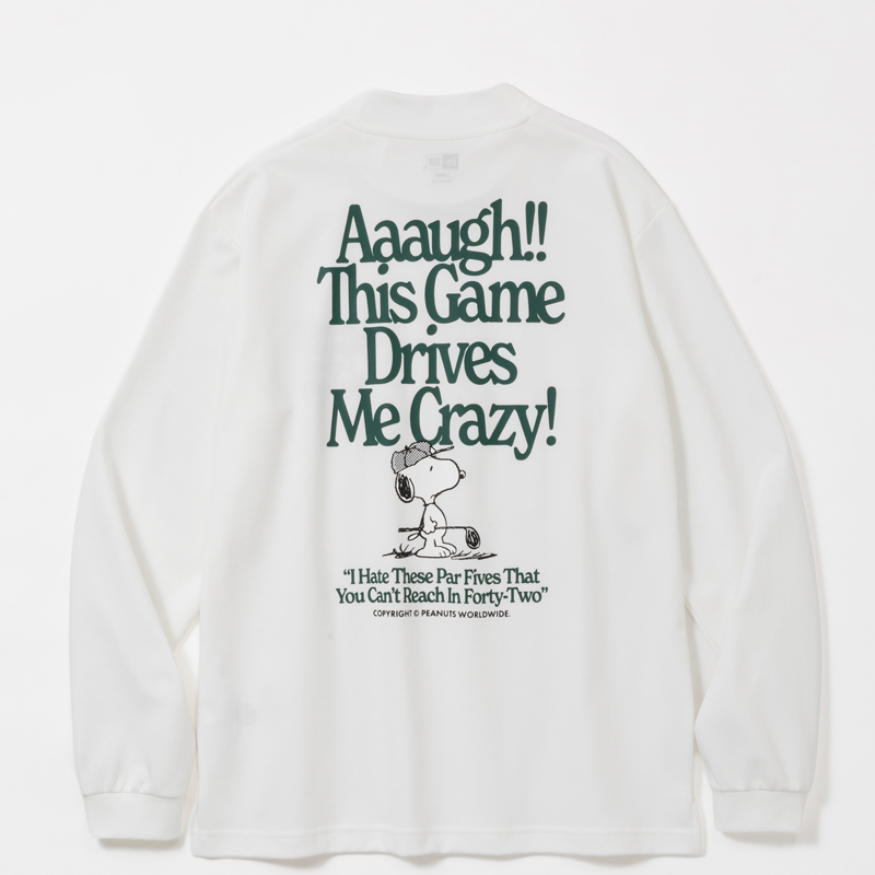 NEWERA PEANUTS ミドルネックパフォーマンスTシャツ ホワイト