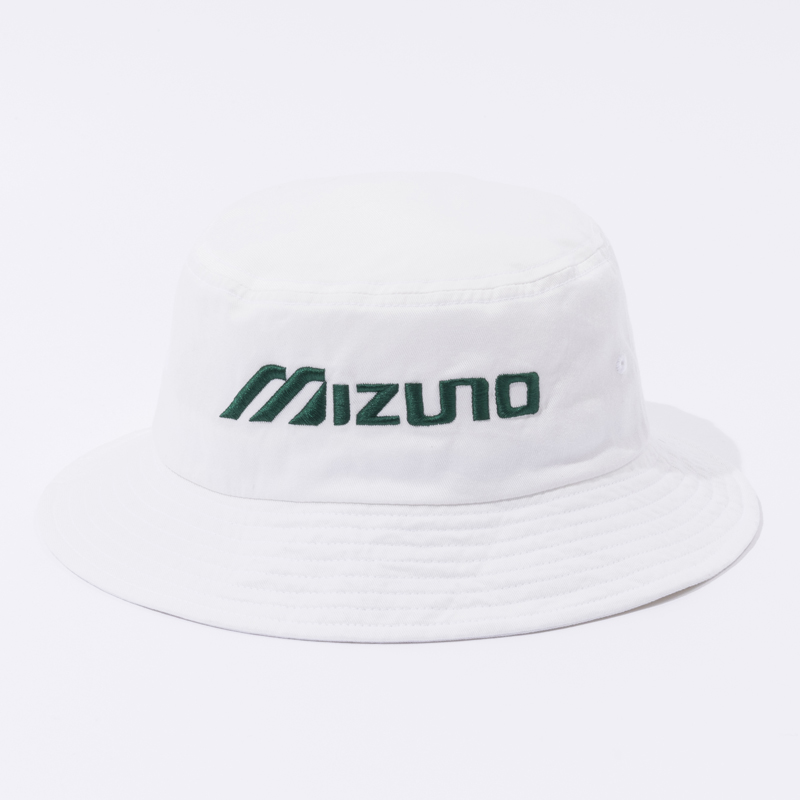 NEW VINTAGE GOLF MIZUNO Classic Logo Embroidery Bucket Hat / WHITE
