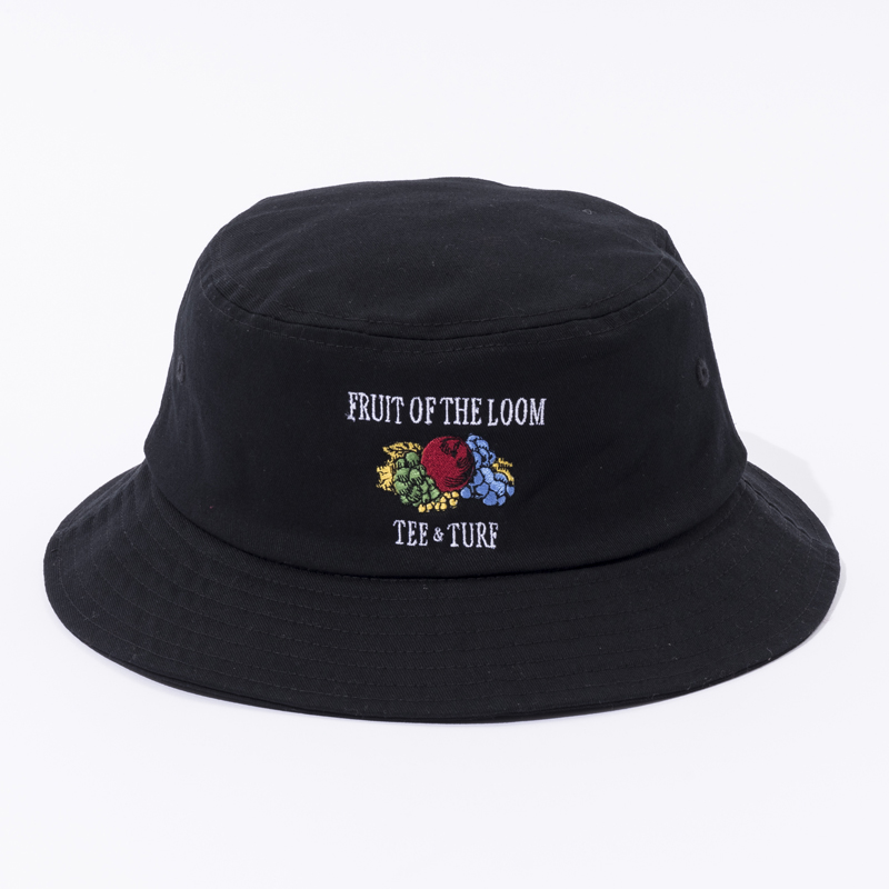 NEW VINTAGE GOLF FRUIT OF THE LOOM Embroidery Bucket Hat / BLACK