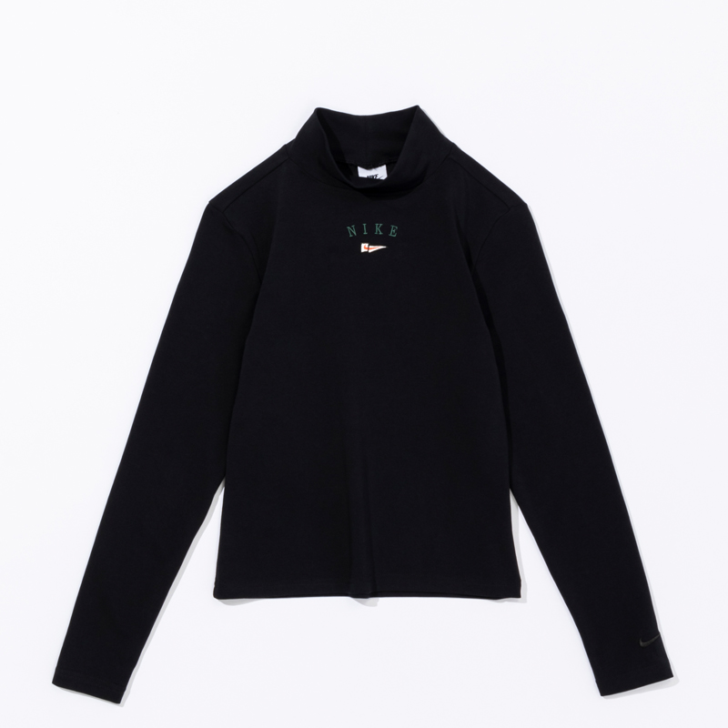 【for WOMEN】NIKE ロングスリーブ モックネック / ブラック