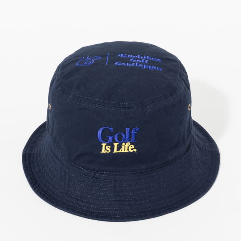 NEW VINTAGE GOLF×Kuchibue Golf Gentleman 刺繍バケットハット ネイビー【GO/LOOK!限定販売】★2/20(金)以降の発送となる場合がございます
