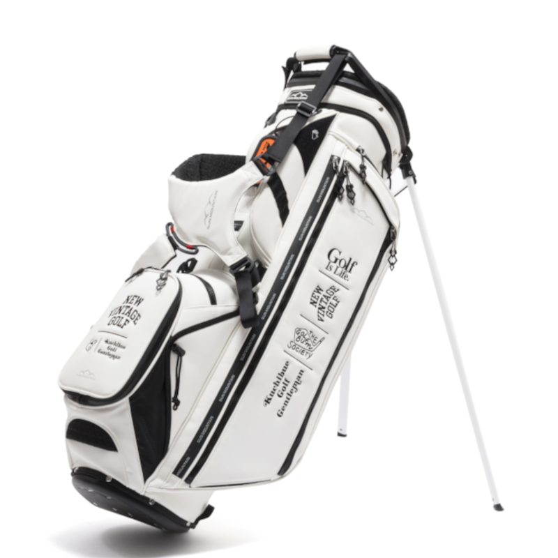 NEW VINTAGE GOLF×SUN MOUNTAIN×Kuchibue Golf Gentleman □ ALLロゴ キャディバッグ ホワイト【GO/LOOK!限定販売】