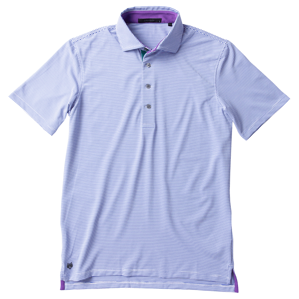 Go Look ゴルック Greyson グレイソン Saranac ポロシャツ ホワイト 水色ボーダー