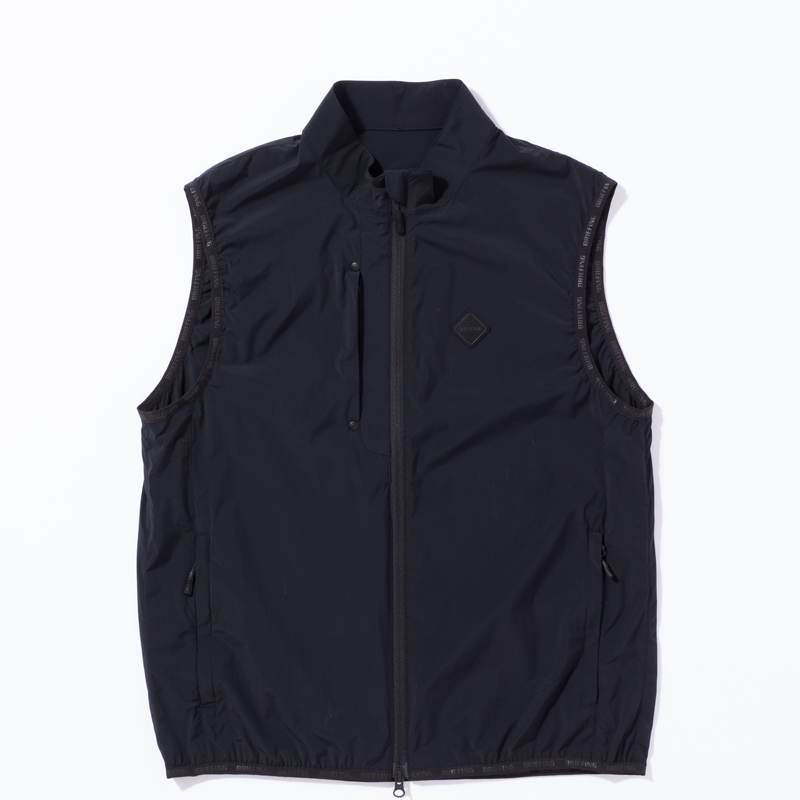 BRIEFING MENS POCKETABLE WIND VEST ブラック