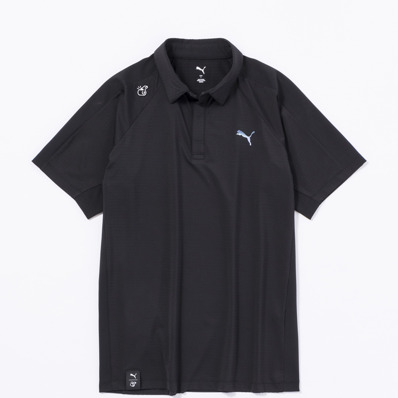 【先行受注】PUMA×Kuchibue Golf Gentleman black whistle collection ソリッドライン3Dポロシャツ ネイビー ■ 4月末発送予定となります【GO/LOOK!限定販売】