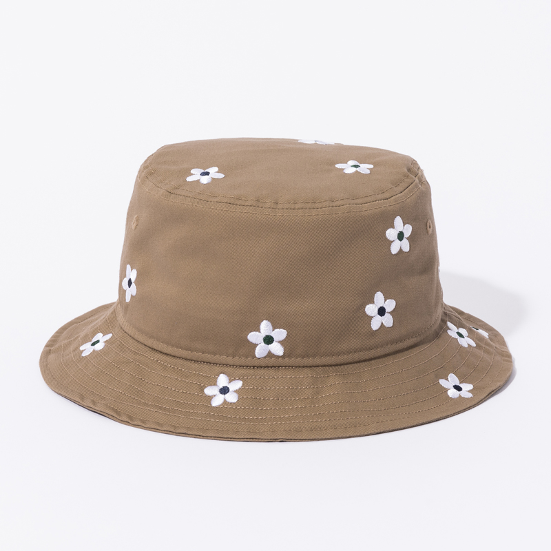 NEWERA バケットハット Flower Embroidery カーキ