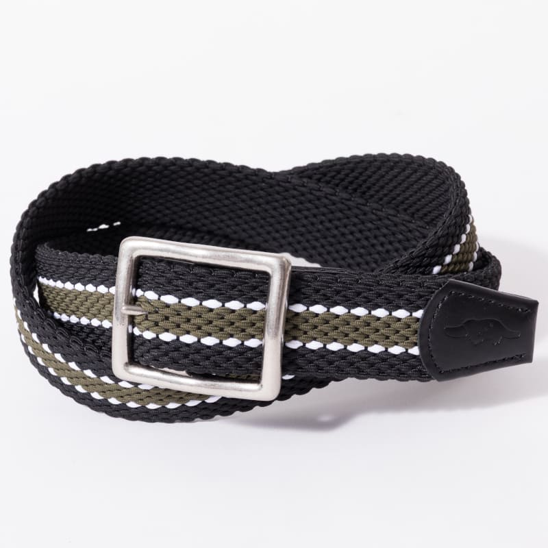 rough & swell TRICOLOR MESH BELT ブラック