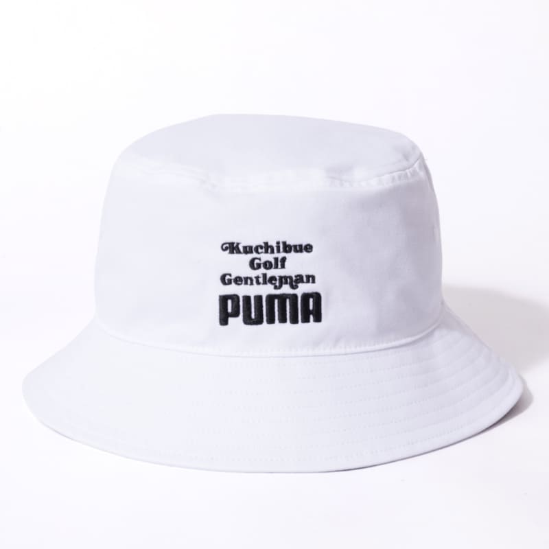 PUMA×Kuchibue Golf Gentleman black whistle collection バケットハット ホワイト【GO/LOOK!限定販売】