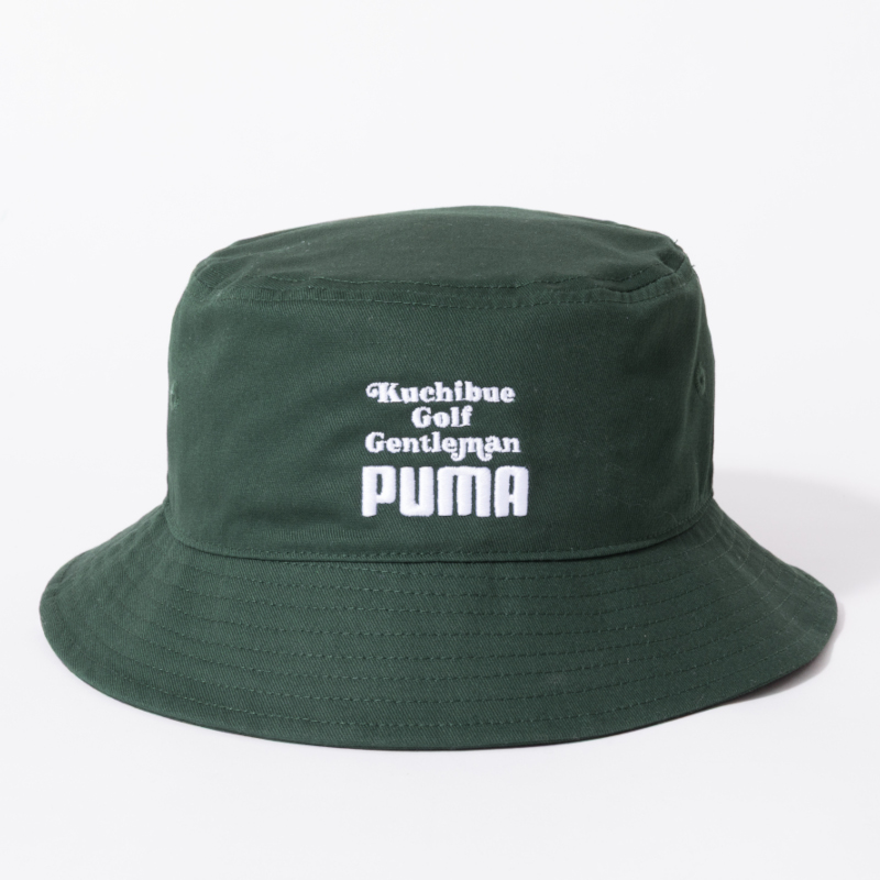 PUMA×Kuchibue Golf Gentleman black whistle collection バケットハット ディープグリーン【GO/LOOK!限定販売】