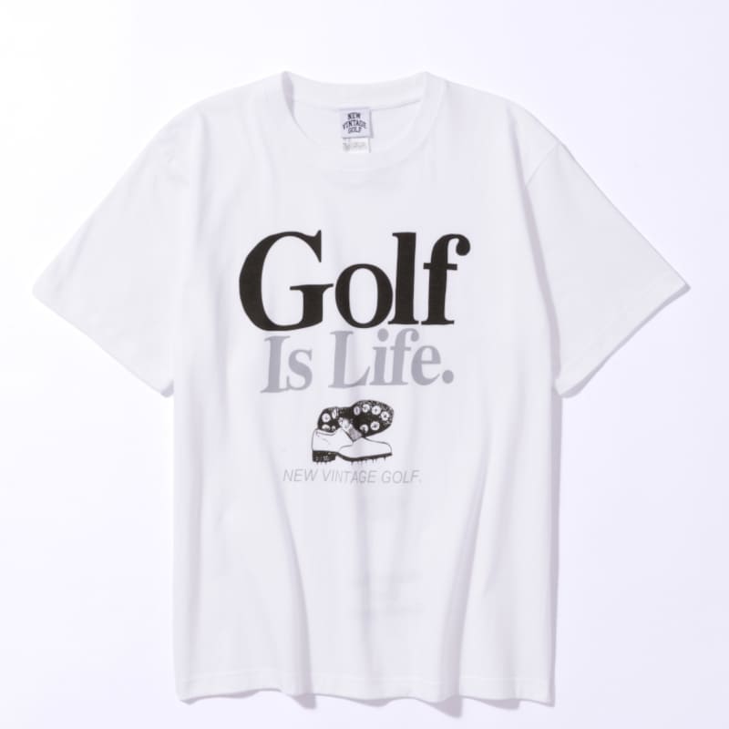 NEW VINTAGE GOLF×Kuchibue Golf Gentleman Golf is Life Tee ブラック×グレー【GO/LOOK!限定販売】