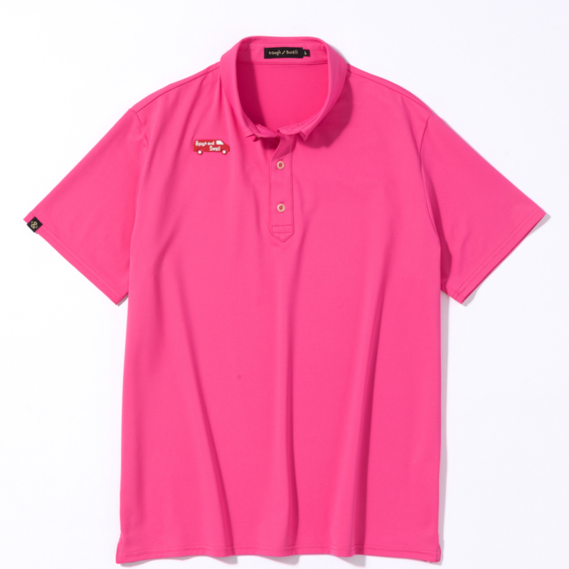 rough & swell RED BUS TOUR POLO ピンク