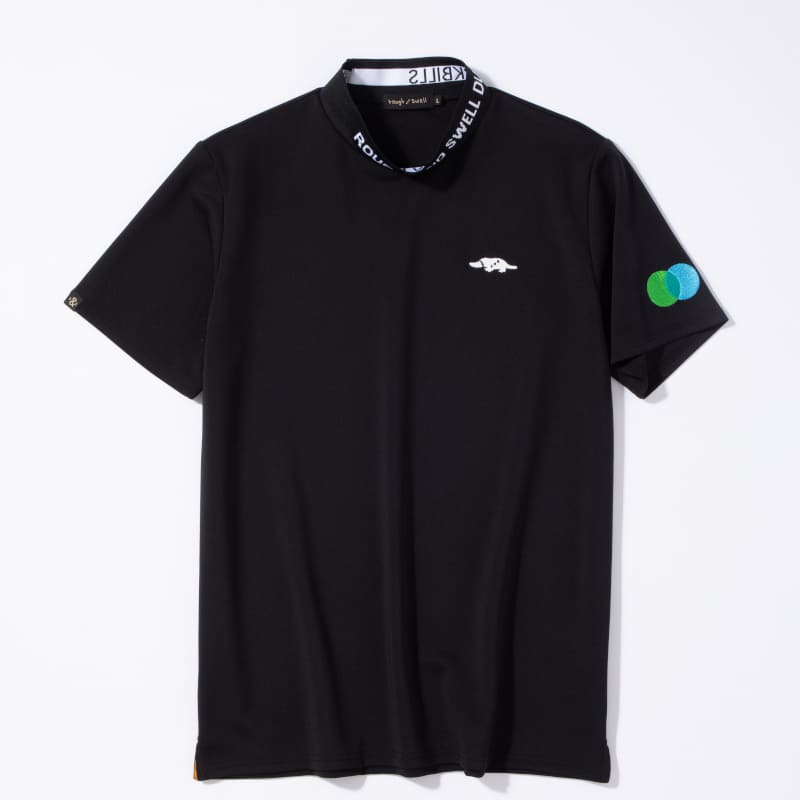 rough & swell COLLAR LOGO MOCK ブラック