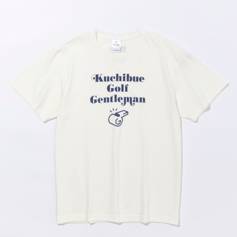 【レディスサイズ】 Kuchibue Golf Gentleman ホイッスルTシャツ  ホワイト