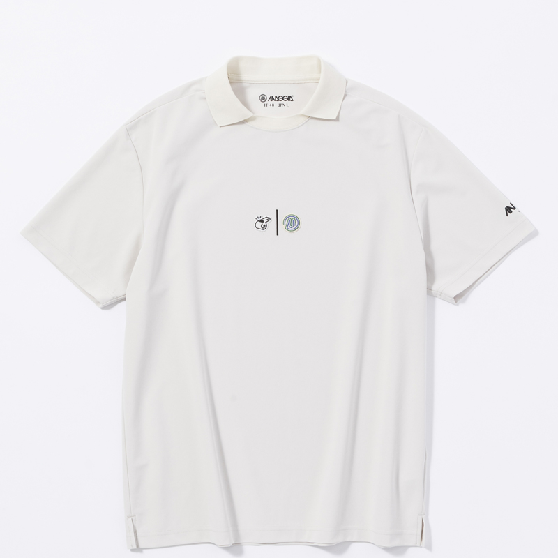 MAGGIA×Kuchibue Golf Gentleman 鹿の子スキッパーポロ ライトベージュ【GO/LOOK!限定販売】