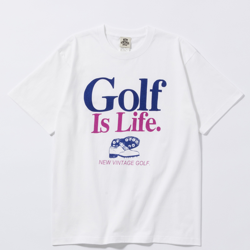 NEW VINTAGE GOLF Golf is Life Tee ホワイト×ブルー