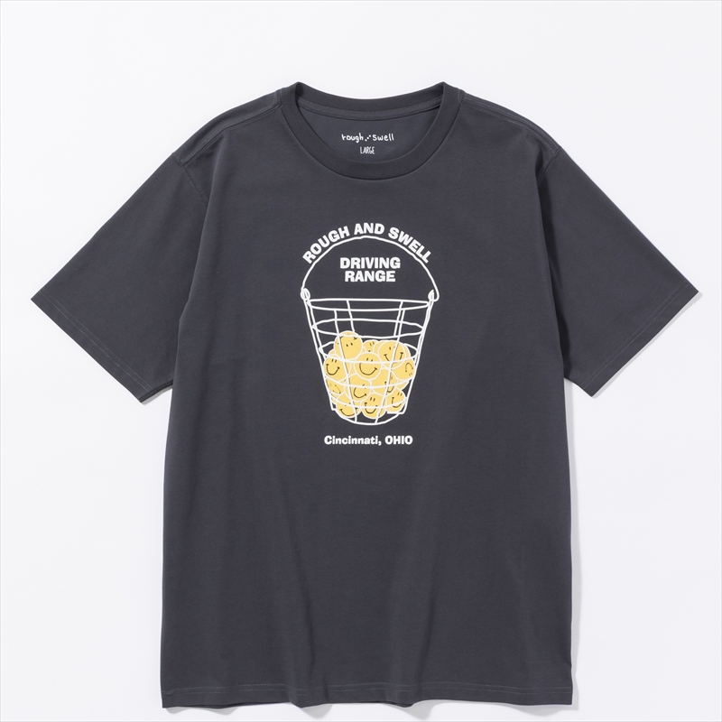 rough & swell DRIVING RANCE TEE チャコール