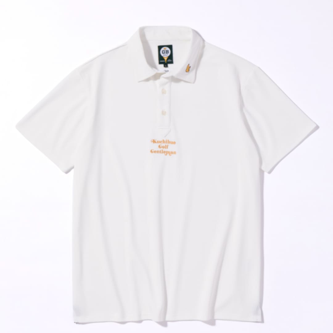 Golden Bear×Kuchibue Golf Gentleman 半袖ポロシャツ ホワイト【GO/LOOK!限定販売】