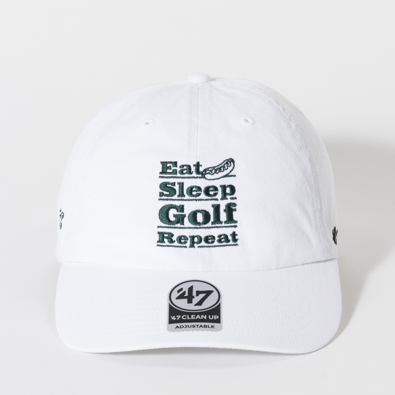 Kuchibue Golf Gentleman リピート・キャップ ホワイト×グリーン【GO/LOOK!限定販売】