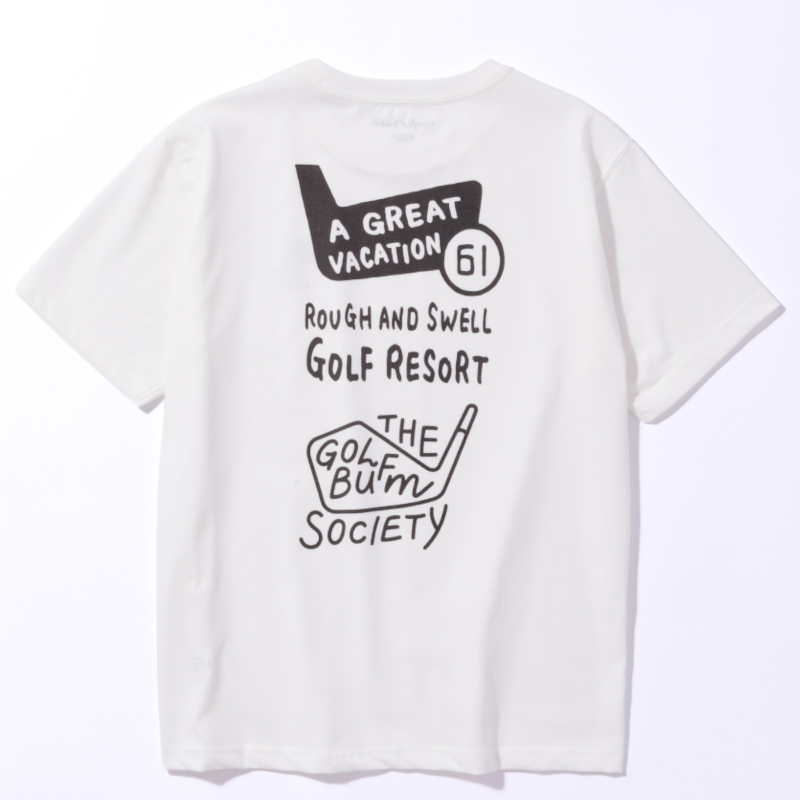 rough & swell ×Kuchibue Golf Gentleman RESORT TEE / WHITE 【GO/LOOK!限定販売】■ 5/8(金)以降の発送となります