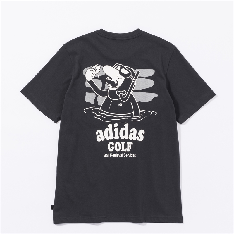 adidas ゴルフイラストTシャツ グレー