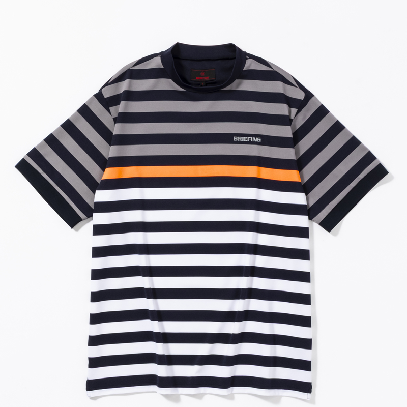 BRIEFING MENS MARINE STRIPE HIGHNECK RelaxFit / NAVY