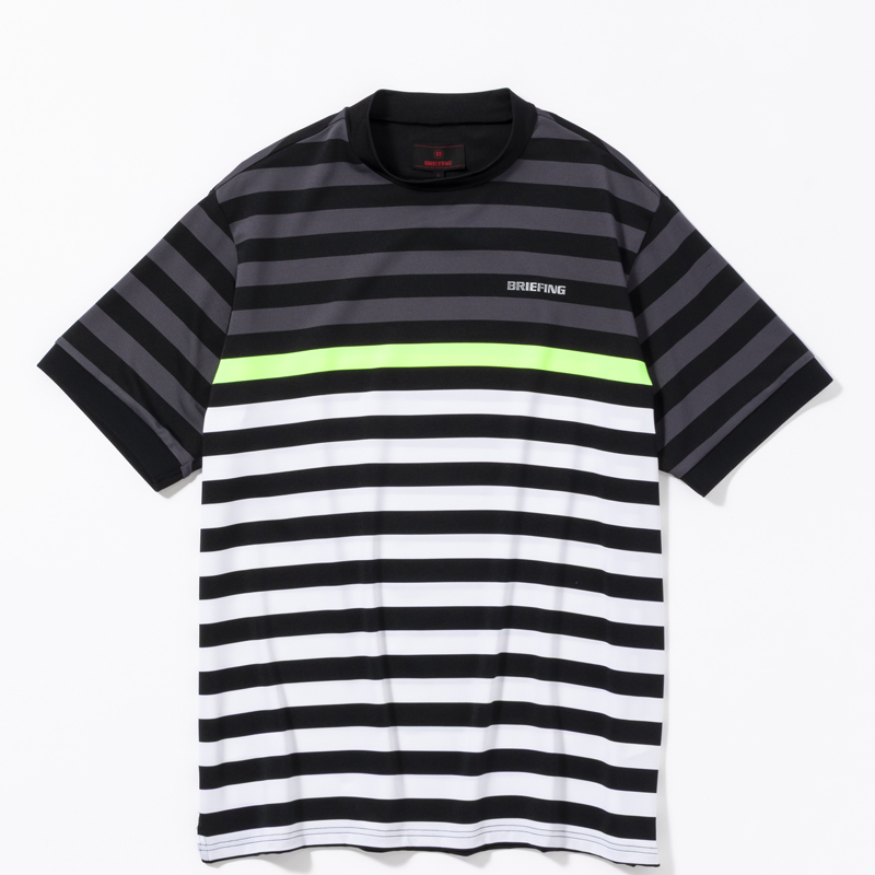 BRIEFING MENS MARINE STRIPE HIGHNECK RelaxFit / BLACK