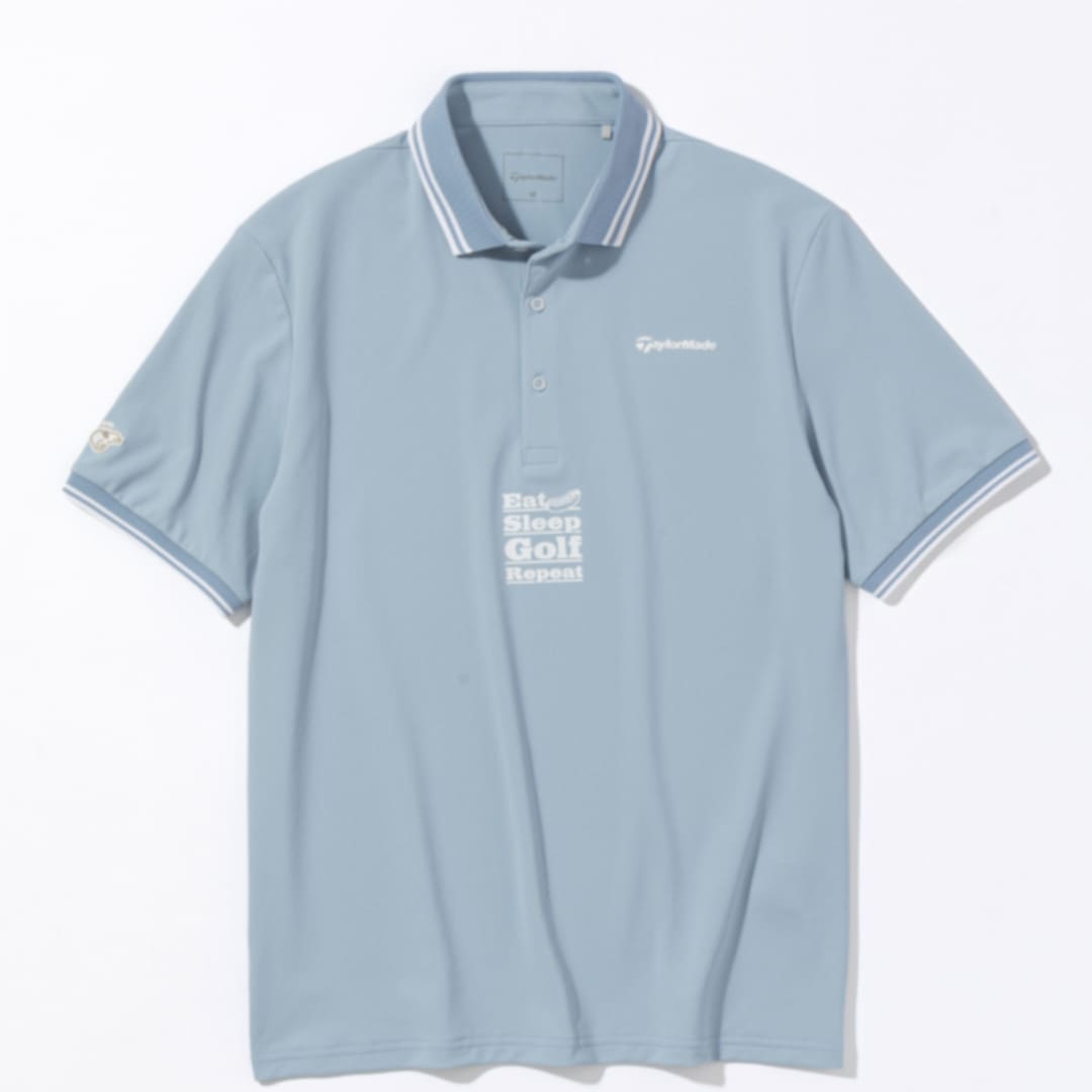 TaylorMade×Kuchibue Golf Gentleman ベーシックポロシャツ /  サックスブルー【GO/LOOK!限定販売】