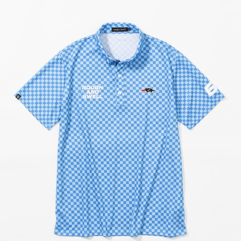 rough & swell CHECKER POLO ブルー