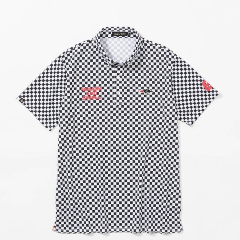rough & swell CHECKER POLO ブラック