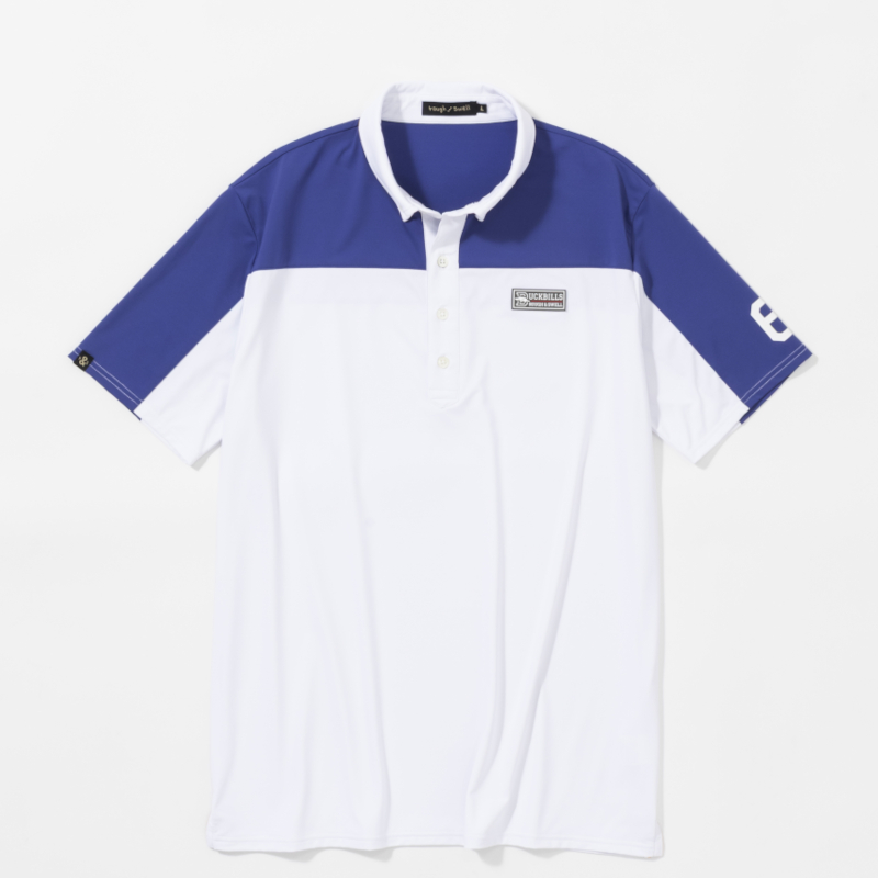 rough & swell BICOLOR POLO ホワイト