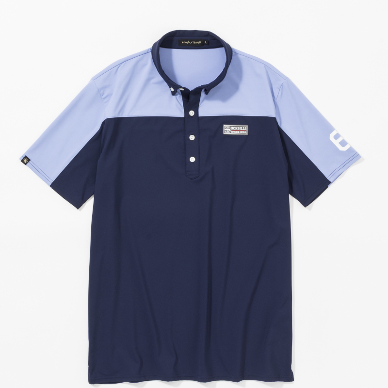 rough & swell BICOLOR POLO ネイビー