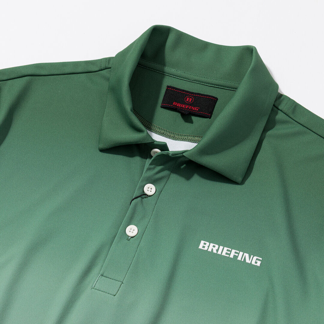 BRIEFING MENS GRADATION SHIRT GREEN 襟元ディテール