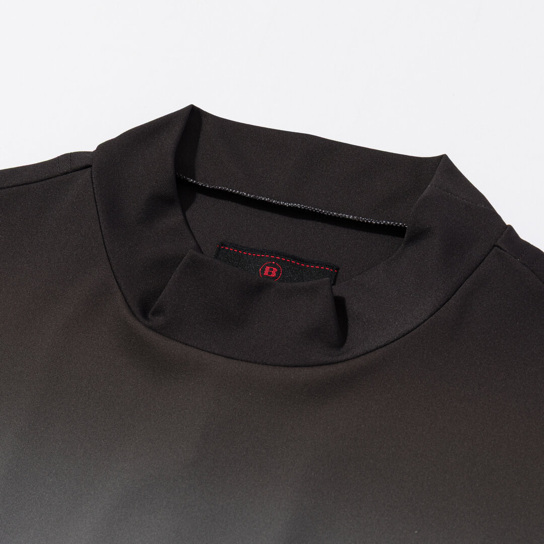 BRIEFING MENS GRADATION HIGHNECK BLACK 襟元ディテール