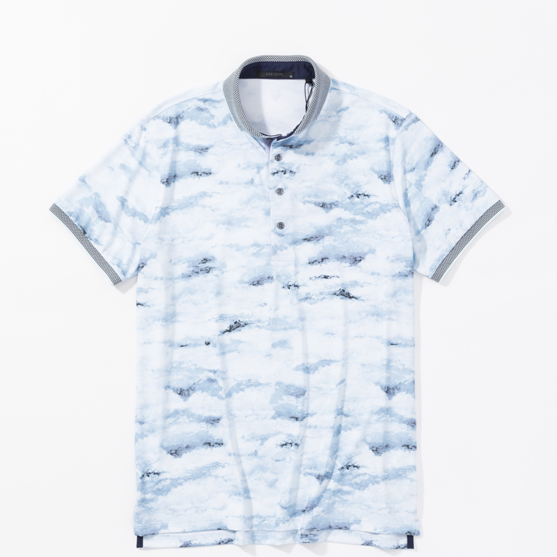 GREYSON PAINTED CLOUDS POLO / HEAVEN