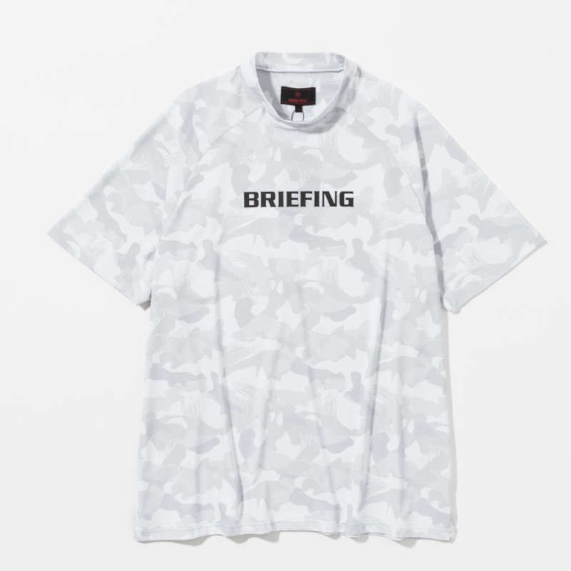BRIEFING MENS CAMOUFLAGE MOCK NECK RELAXED FIT ホワイト