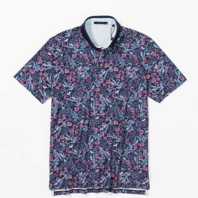 GREYSON DESERT FLORAL POLO / MALTESEBLUE