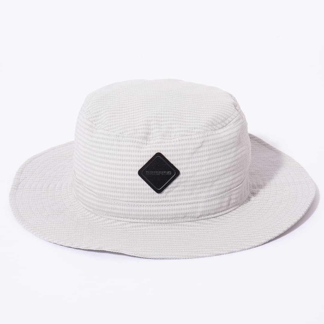 BRIEFING MENS SEERSUCKER WIDE HAT / BEIGE