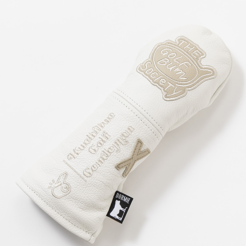 【GO/LOOK!限定販売】DORMIE WORKSHOP×Kuchibue Golf Gentleman コラボヘッドカバー ユーティリティ用 アイボリー