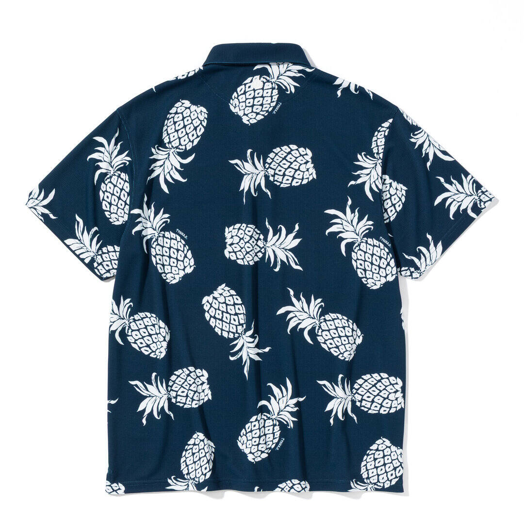 BRIEFING PAIKAJI MS HAPPY PINEAPPLE SKIPPER SHIRT ネイビー 背面全体