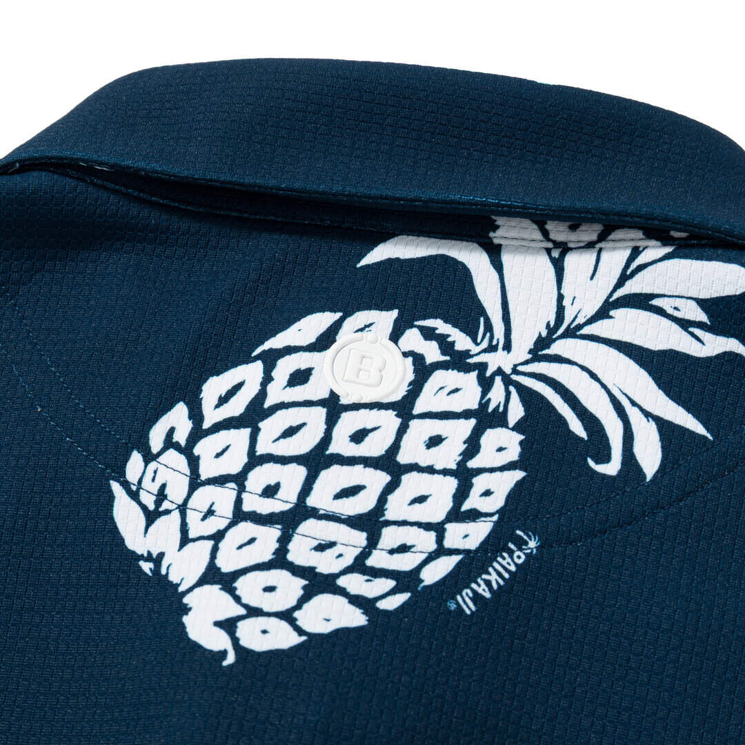 BRIEFING PAIKAJI MS HAPPY PINEAPPLE SKIPPER SHIRT ネイビー 後襟Bサークルボタン