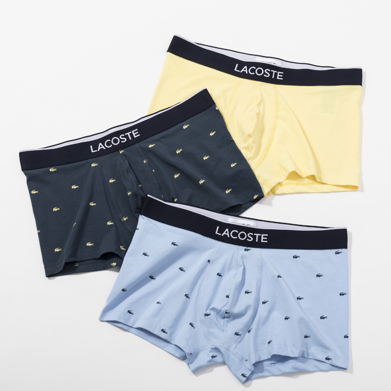 LACOSTE  プリントストレッチコットントランクショーツ 3PACK