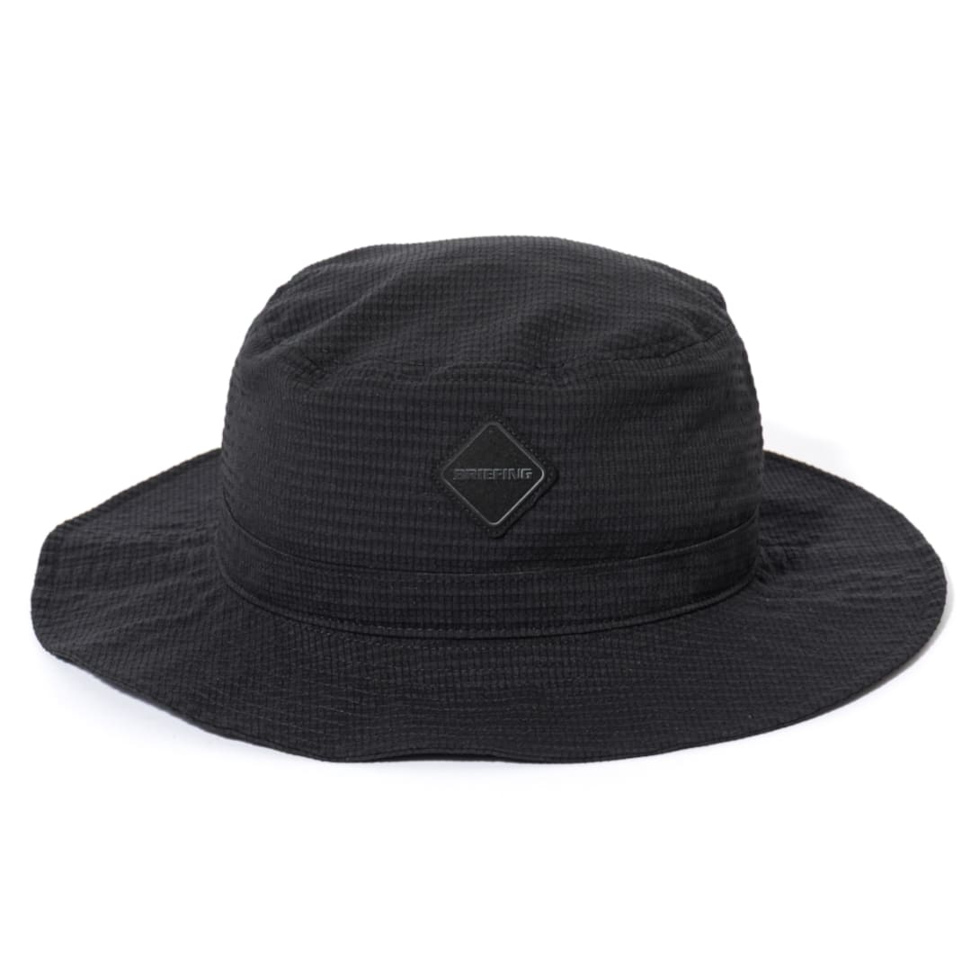BRIEFING MENS SEERSUCKER WIDE HAT / BLACK
