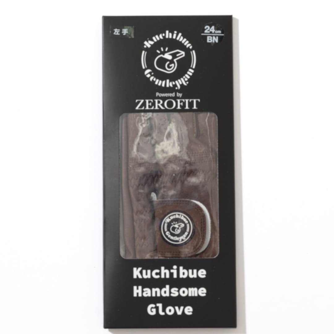 ZEROFIT×Kuchibue Golf Gentleman インスパイラルゴルフグローブ-左手用 / ブラウン【GO/LOOK!限定販売】