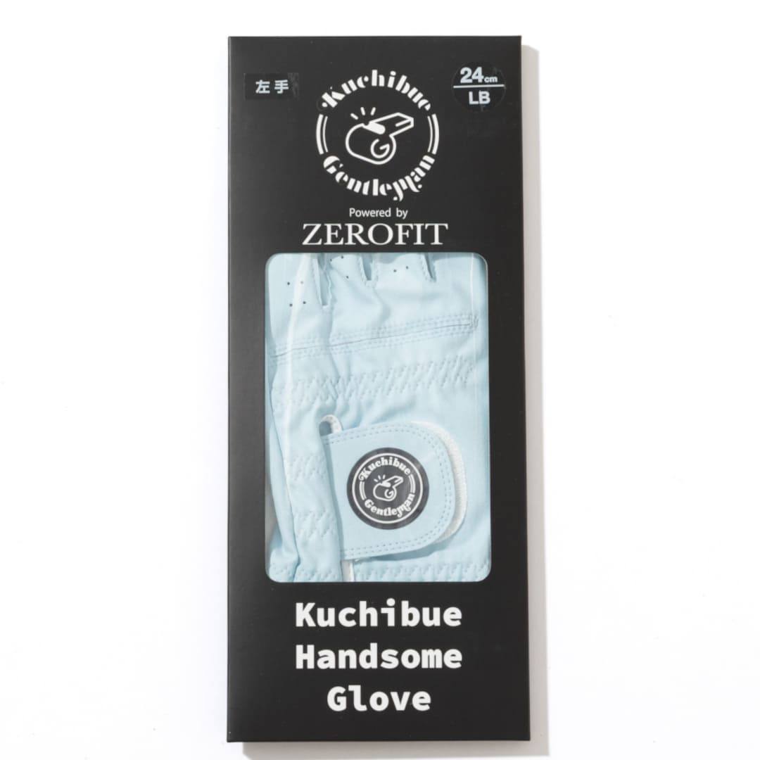 ZEROFIT×Kuchibue Golf Gentleman インスパイラルゴルフグローブ-左手用 / ライトブルー【GO/LOOK!限定販売】