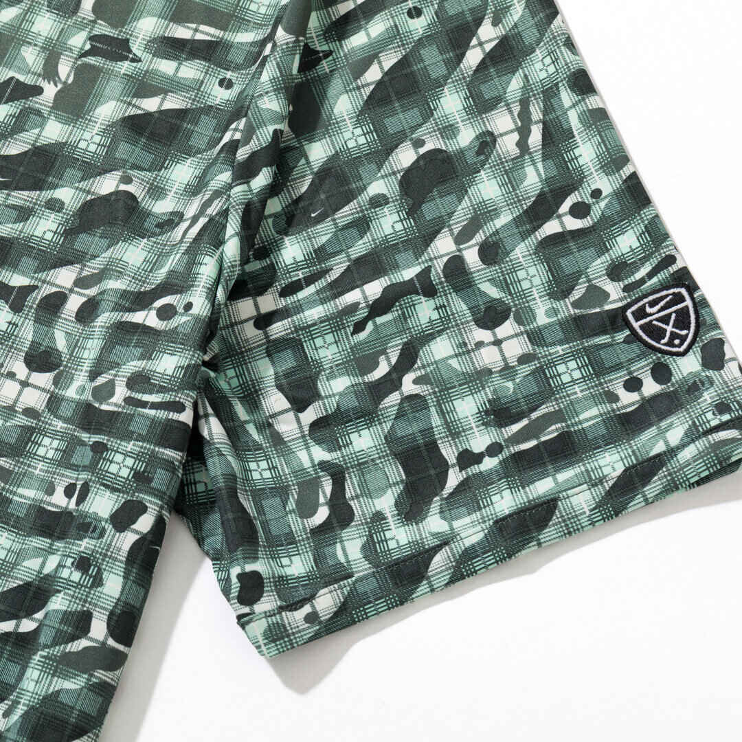 ナイキ パー タータンカモポロ カモグリーン 左袖NIKE GOLFシールドロゴ