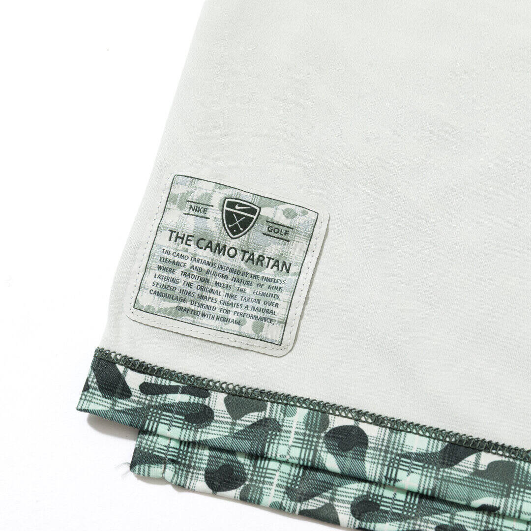 ナイキ パー タータンカモポロ カモグリーン 裾裏THE CAMO TARTANラベル