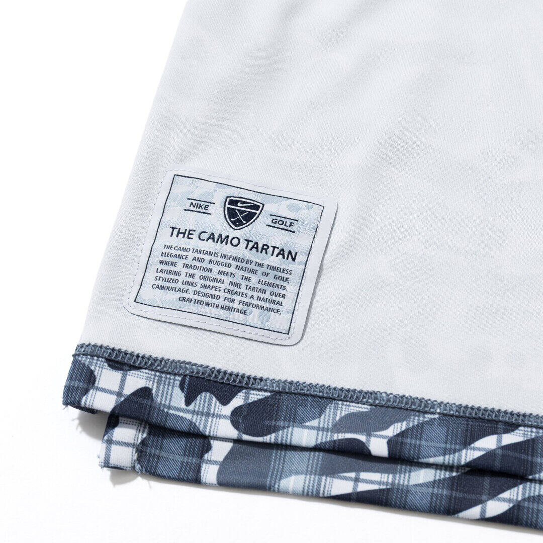 ナイキ パー タータンカモポロ ディフューズドブルー 裾裏THE CAMO TARTANラベル