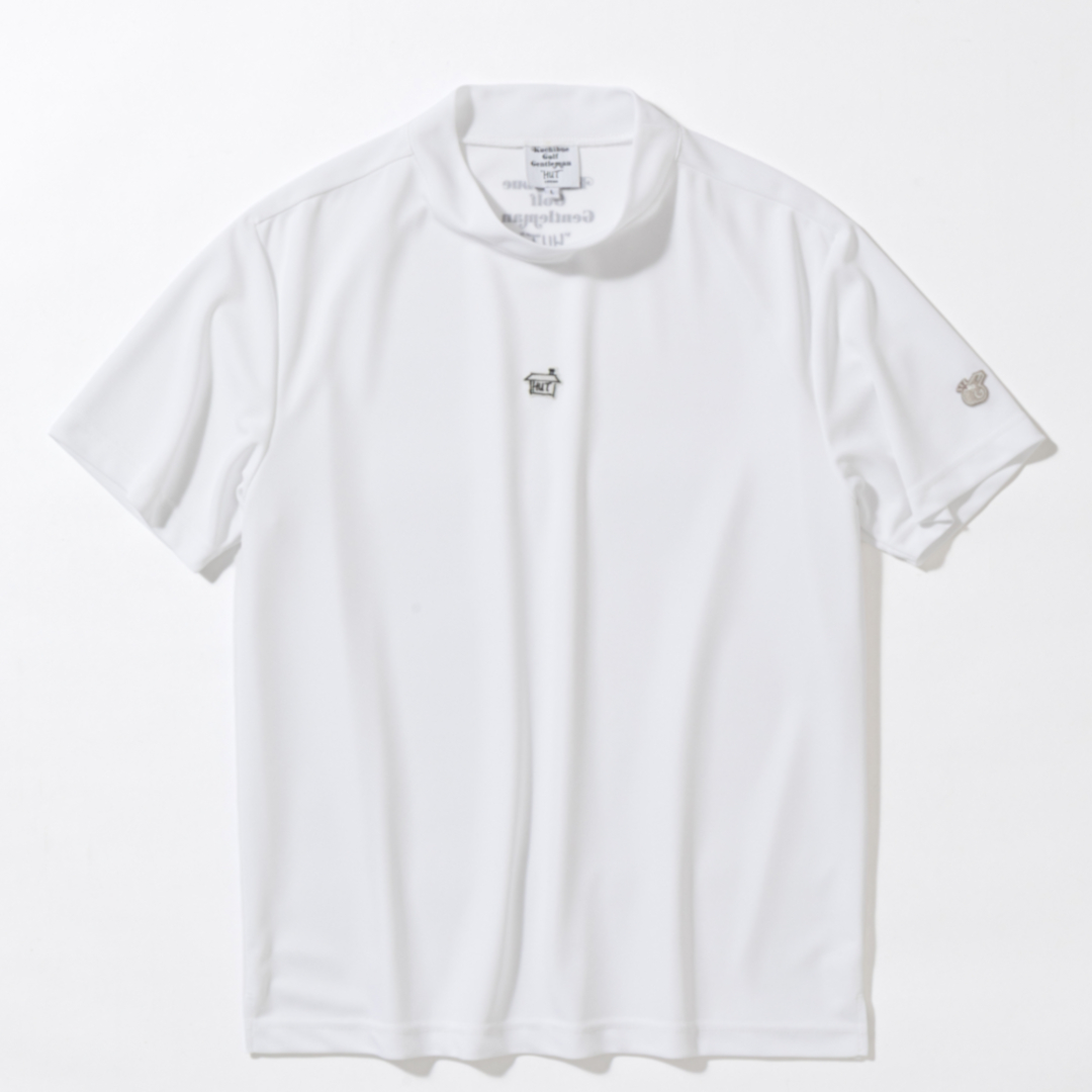 Kuchibue Golf Gentleman “HUT” edition ワッペン半袖モックネック ホワイト【GO/LOOK!限定販売】