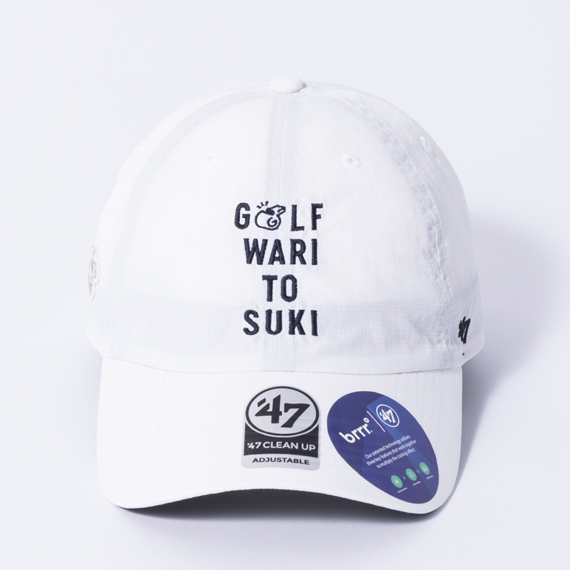 【GO/LOOK!限定販売】Kuchibue Golf Gentleman GOLF WARI TO SUKI brrr°キャップ ホワイト × ネイビー